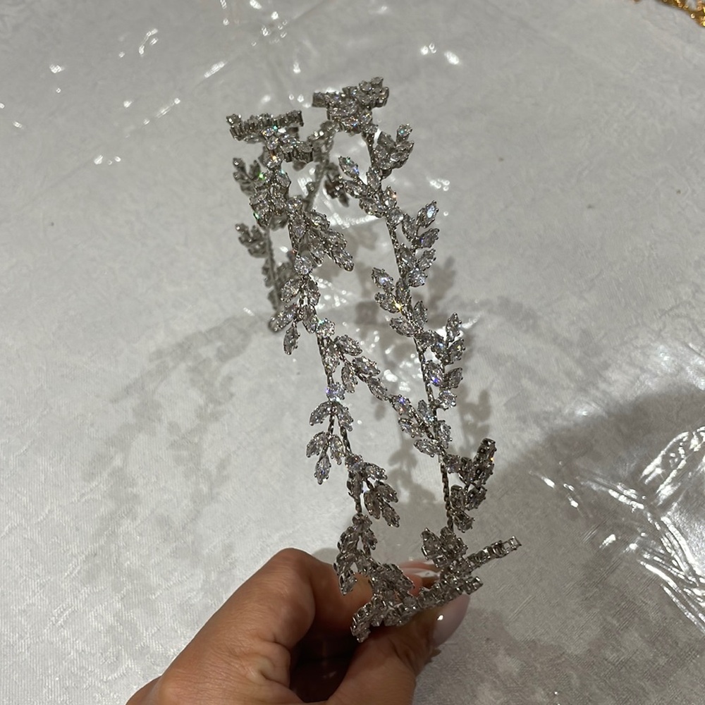 Crystal Wedding Headpiece Floral Headband Swarovski